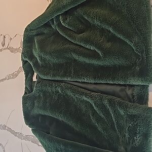 Green fuzzy jacket